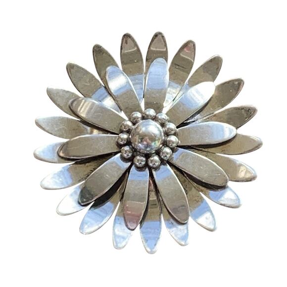 TSR Thomas Skat Rordan Germany Sterling Silver Flower Brooch Vintage - Picture 1 of 6
